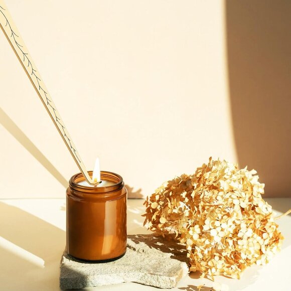 Elegant Stainless Steel Candle Care Set: Wick Trimmer, Snuffer & Dipper in Gold - Picture 5 of 9